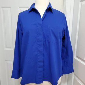 Lifestyle Blue Button Down Blouse - Size 1X